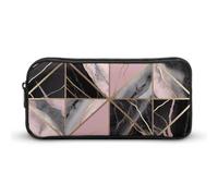 DWVTFSM Astuccio portapenne con motivo a linee dorate, grande capacità, grazioso astuccio per matite e cosmetici, per donne e uomini