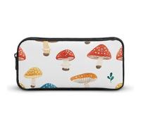 DWVTFSM Astuccio portapenne con motivo retrò a funghi, grande capacità, grazioso astuccio per matite e cosmetici, per donne e uomini