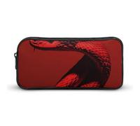 DWVTFSM Astuccio portapenne con serpente rosso riccio, grande capacità, grazioso astuccio per matite e cosmetici, per donne e uomini