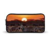 DWVTFSM Astuccio portapenne con stampa Africa Sunset Zebra, grande capacità, grazioso astuccio per cosmetici, per donne e uomini