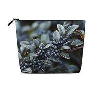 Dwvtfsm Beauty case viola con frutta selvatica da donna, impermeabile, in lino, organizer per cosmetici da viaggio, leggero, con cerniera, organizer per pennelli da trucco