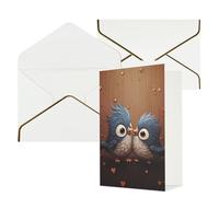 DWVTFSM Biglietto di ringraziamento con buste, biglietti di auguri per tutte le occasioni, buon compleanno, matrimonio, pensiero, amore, uccellino, righe, biglietti vuoti 10,2 x 15,2 cm