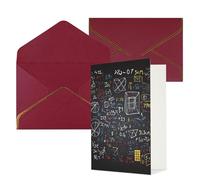 DWVTFSM Biglietto di ringraziamento con buste, biglietti di auguri per tutte le occasioni, buon compleanno, matrimonio, pensiero, matematica e fisica, biglietti vuoti 10,2 x 15,2 cm