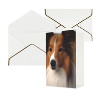DWVTFSM Biglietto di ringraziamento con buste, biglietti di auguri per tutte le occasioni, buon compleanno, matrimonio, pensiero, cane pastore delle Shetland, biglietti vuoti 10,2 x 15,2 cm