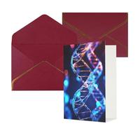 DWVTFSM Biglietto di ringraziamento con buste, biglietti di auguri per tutte le occasioni, buon compleanno, matrimonio, pensiero di te, DNA, elica genetica, biglietti vuoti, 10 x 15 cm