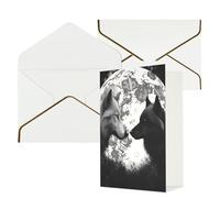 DWVTFSM Biglietto di ringraziamento con buste, biglietti di auguri per tutte le occasioni, buon compleanno, matrimonio, pensiero, lupi, amore sotto la luna, animali selvatici, biglietti vuoti, 10 x 15