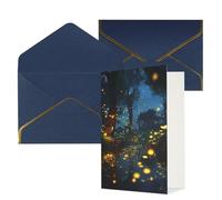 DWVTFSM Biglietto di ringraziamento con buste, biglietti di auguri per tutte le occasioni, buon compleanno, matrimonio, pensiero, lucciole, biglietti vuoti per appunti, 10 x 15 cm