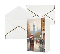 DWVTFSM Biglietto di ringraziamento con buste, biglietti di auguri per tutte le occasioni, buon compleanno, matrimonio, pensiero, biglietto di Londra, vuoto, 10 x 15 cm