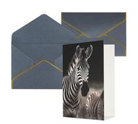 DWVTFSM Biglietto di ringraziamento con buste, biglietti di auguri per tutte le occasioni, buon compleanno, matrimonio, pensieri di te, animali selvatici, zebra, biglietti vuoti, 10 x 15 cm