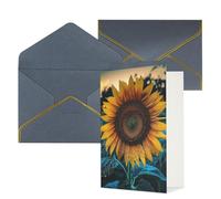 DWVTFSM Biglietto di ringraziamento con buste, biglietti di auguri per tutte le occasioni, buon compleanno, matrimonio, pensando a te, il più bel girasole, biglietti vuoti 10,2 x 15,2 cm