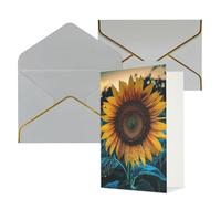 DWVTFSM Biglietto di ringraziamento con buste, biglietti di auguri per tutte le occasioni, buon compleanno, matrimonio, pensando a te, il più bel girasole, biglietti vuoti 10,2 x 15,2 cm