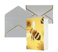 DWVTFSM Biglietto di ringraziamento con buste, biglietti di auguri per tutte le occasioni, buon compleanno, matrimonio, pensiero, ape, 2, biglietti vuoti da 10 x 15 cm