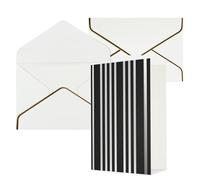 DWVTFSM Biglietto di ringraziamento con buste, biglietti di auguri per tutte le occasioni, buon compleanno, matrimonio, pensieri di te, bianco e nero, a righe, 10 x 15 cm