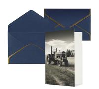 DWVTFSM Biglietto di ringraziamento con buste, biglietti di auguri per tutte le occasioni, buon compleanno, matrimonio, pensiero, trattore, agricoltura, tranquillo, biglietti vuoti 10,2 x 15,2 cm