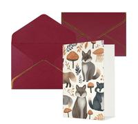 DWVTFSM Biglietto di ringraziamento con buste, biglietti di auguri per tutte le occasioni, buon compleanno, matrimonio, pensando a te, animali del procione boschivo, biglietti vuoti 10,2 x 15,2 cm