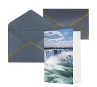 DWVTFSM Biglietto di ringraziamento con buste, biglietti di auguri per tutte le occasioni, buon compleanno, matrimonio, pensando a te, cascate del Niagara, biglietti vuoti 10,2 x 15,2 cm