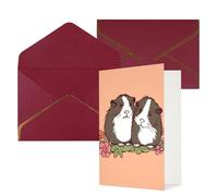 DWVTFSM Biglietto di ringraziamento con buste, biglietti di auguri per tutte le occasioni, buon compleanno, matrimonio, pensando a te, biglietto con due porcellini d'India, biglietti vuoti da 10,2 x
