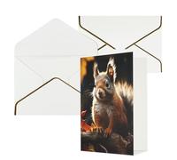 DWVTFSM Biglietto di ringraziamento con buste, biglietti di auguri per tutte le occasioni, buon compleanno, matrimonio, pensiero, scoiattolo nel bosco, biglietti vuoti da 10 x 15 cm