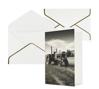 DWVTFSM Biglietto di ringraziamento con buste, biglietti di auguri per tutte le occasioni, buon compleanno, matrimonio, pensiero, trattore, agricoltura, tranquillo, biglietti vuoti 10,2 x 15,2 cm