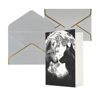 DWVTFSM Biglietto di ringraziamento con buste, biglietti di auguri per tutte le occasioni, buon compleanno, matrimonio, pensiero, lupi, amore sotto la luna, animali selvatici, biglietti vuoti, 10 x 15