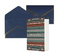 DWVTFSM Biglietto di ringraziamento con buste, biglietti di auguri per tutte le occasioni, buon compleanno, matrimonio, pensiero, biglietto etnico, tartaruga, a righe, biglietti vuoti 10,2 x 15,2 cm