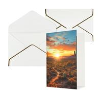 DWVTFSM Biglietto di ringraziamento con buste, biglietti di auguri per tutte le occasioni, buon compleanno, matrimonio, Thinking of You, Saguaros al tramonto, biglietti vuoti da 10 x 15 cm