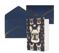 DWVTFSM Biglietto di ringraziamento con buste, biglietti di auguri per tutte le occasioni, buon compleanno, matrimonio, Thinking of You, con scritta "I Love French Bulldog", biglietti vuoti da 10 x 15