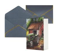 DWVTFSM Biglietto di ringraziamento con buste, biglietti di auguri per tutte le occasioni, buon compleanno, matrimonio, pensando a te, trattore in fattoria, biglietti vuoti 10,2 x 15,2 cm