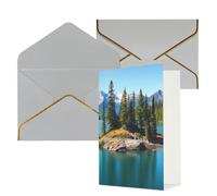 DWVTFSM Biglietto di ringraziamento con buste, biglietti di auguri per tutte le occasioni, buon compleanno, matrimonio, pensando a te, spirito, isola nel lago, biglietti vuoti 10,2 x 15,2 cm