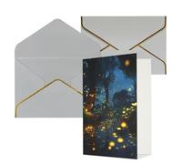 DWVTFSM Biglietto di ringraziamento con buste, biglietti di auguri per tutte le occasioni, buon compleanno, matrimonio, pensiero, lucciole, biglietti vuoti per appunti, 10 x 15 cm