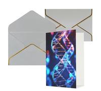 DWVTFSM Biglietto di ringraziamento con buste, biglietti di auguri per tutte le occasioni, buon compleanno, matrimonio, pensiero di te, DNA, elica genetica, biglietti vuoti, 10 x 15 cm