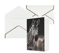 DWVTFSM Biglietto di ringraziamento con buste, biglietti di auguri per tutte le occasioni, buon compleanno, matrimonio, pensieri di te, animali selvatici, zebra, biglietti vuoti, 10 x 15 cm