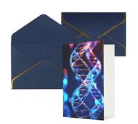 DWVTFSM Biglietto di ringraziamento con buste, biglietti di auguri per tutte le occasioni, buon compleanno, matrimonio, pensiero di te, DNA, elica genetica, biglietti vuoti, 10 x 15 cm
