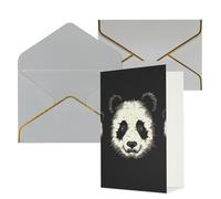 DWVTFSM Biglietto di ringraziamento con buste, biglietti di auguri per tutte le occasioni, buon compleanno, matrimonio, pensieri di te, tre righe, testa di panda, biglietti vuoti 10,2 x 15,2 cm