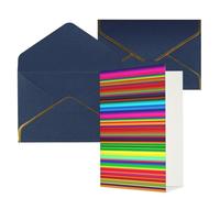 DWVTFSM Biglietto di ringraziamento con buste, biglietti di auguri per tutte le occasioni, buon compleanno, matrimonio, pensiero, biglietto colorato messicano a righe, biglietti vuoti 10,2 x 15,2 cm