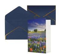 DWVTFSM Biglietto di ringraziamento con buste, biglietti di auguri per tutte le occasioni, buon compleanno, matrimonio, pensando a te, Texas, Bluebonnets, paesaggio, biglietti vuoti, 10 x 15 cm