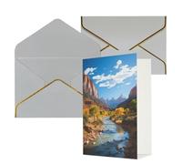 DWVTFSM Biglietto di ringraziamento con buste, biglietti di auguri per tutte le occasioni, buon compleanno, matrimonio, pensieri di te, Parco nazionale di Zion, biglietti vuoti da 10 x 15 cm