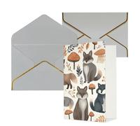 DWVTFSM Biglietto di ringraziamento con buste, biglietti di auguri per tutte le occasioni, buon compleanno, matrimonio, pensando a te, animali del procione boschivo, biglietti vuoti 10,2 x 15,2 cm
