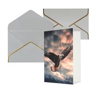 DWVTFSM Biglietto di ringraziamento con buste, biglietti di auguri per tutte le occasioni, buon compleanno, matrimonio, Thinking of You, biglietto con l'aquila vola coraggiosamente nel cielo