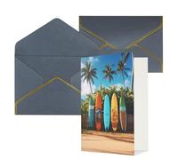 DWVTFSM Biglietto di ringraziamento con buste, biglietti di auguri per tutte le occasioni, buon compleanno, matrimonio, Thinking of You, tavola da surf, biglietti vuoti da 10 x 15 cm