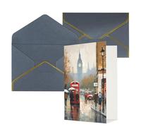 DWVTFSM Biglietto di ringraziamento con buste, biglietti di auguri per tutte le occasioni, buon compleanno, matrimonio, pensiero, biglietto di Londra, vuoto, 10 x 15 cm