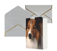 DWVTFSM Biglietto di ringraziamento con buste, biglietti di auguri per tutte le occasioni, buon compleanno, matrimonio, pensiero, cane pastore delle Shetland, biglietti vuoti 10,2 x 15,2 cm