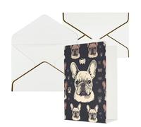 DWVTFSM Biglietto di ringraziamento con buste, biglietti di auguri per tutte le occasioni, buon compleanno, matrimonio, Thinking of You, con scritta "I Love French Bulldog", biglietti vuoti da 10 x 15