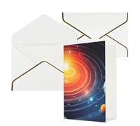 DWVTFSM Biglietto di ringraziamento con buste, biglietti di auguri per tutte le occasioni, buon compleanno, matrimonio, pensiero, spazio, galassia, sistema solare, biglietti vuoti 10 x 15 cm