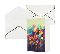 DWVTFSM Biglietto di ringraziamento con buste, biglietti di auguri per tutte le occasioni, buon compleanno, matrimonio, pensiero, stile astratto, fiori colorati, biglietti vuoti 10,2 x 15,2 cm