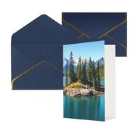 DWVTFSM Biglietto di ringraziamento con buste, biglietti di auguri per tutte le occasioni, buon compleanno, matrimonio, pensando a te, spirito, isola nel lago, biglietti vuoti 10,2 x 15,2 cm