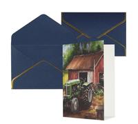 DWVTFSM Biglietto di ringraziamento con buste, biglietti di auguri per tutte le occasioni, buon compleanno, matrimonio, pensando a te, trattore in fattoria, biglietti vuoti 10,2 x 15,2 cm