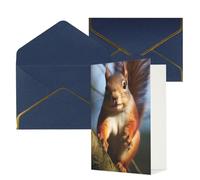 DWVTFSM Biglietto di ringraziamento con buste, biglietti di auguri per tutte le occasioni, buon compleanno, matrimonio, pensiero, scoiattolo, animale, biglietti vuoti, 10 x 15 cm