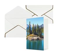 DWVTFSM Biglietto di ringraziamento con buste, biglietti di auguri per tutte le occasioni, buon compleanno, matrimonio, pensando a te, spirito, isola nel lago, biglietti vuoti 10,2 x 15,2 cm