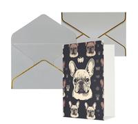 DWVTFSM Biglietto di ringraziamento con buste, biglietti di auguri per tutte le occasioni, buon compleanno, matrimonio, Thinking of You, con scritta "I Love French Bulldog", biglietti vuoti da 10 x 15